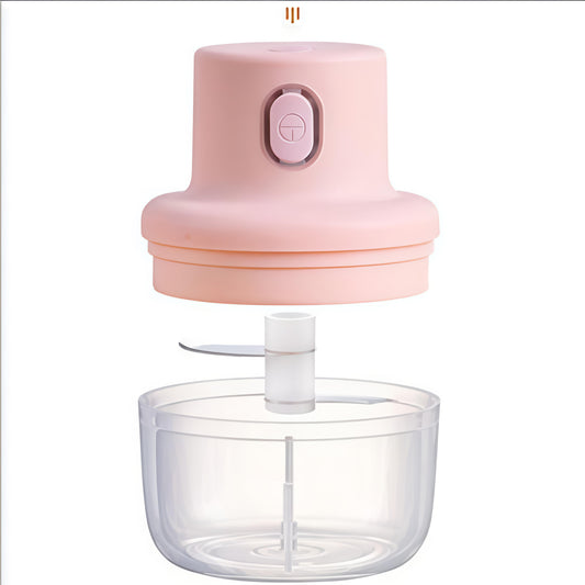 A mini food processor designed for chopping garlic, vegetables, and other small food items.