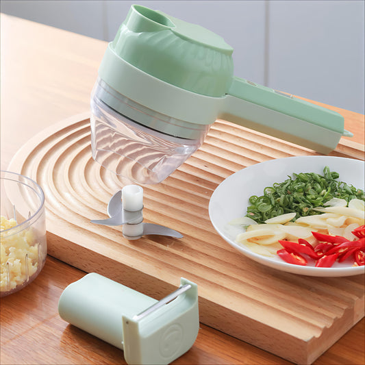 4in1 Electric Handheld Multifunctional Vegetable Chopper & Slicer Set.